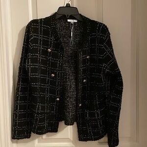 Sioni blazer in gold and black check pattern